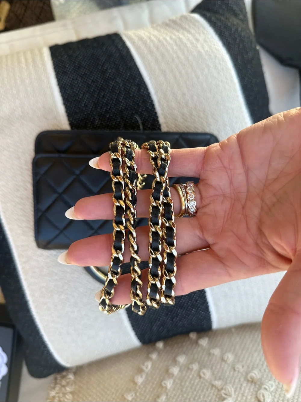 Chanel Wallet On Chain with Handle Lambskin & Gold Black